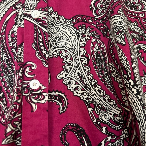 Talbots Women's Size 10P Paisley Stretch Cotton Sateen Button Down
Shirt - Picture 4 of 10